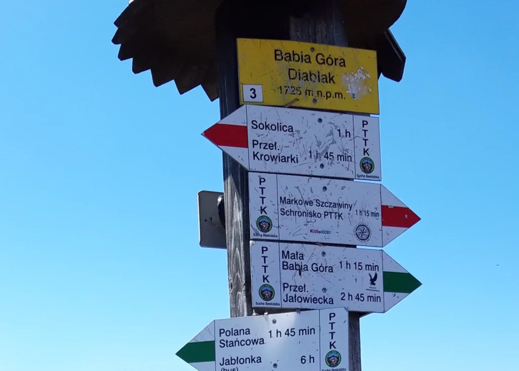 Babia Góra Diablak - tablica